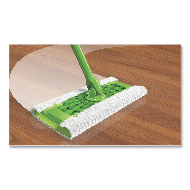 Sweeper Mop Dry + Wet Deluxe Starter Kit, 10 x 4.8 White Cloth Head, 46" Silver/Green Aluminum/Plastic Handle