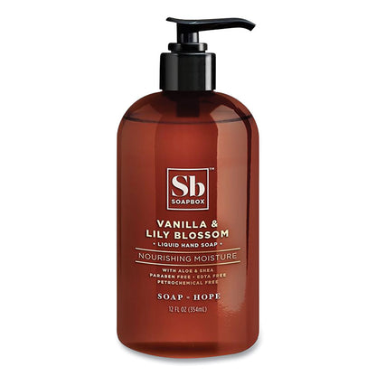 Hand Soap, Vanilla and Lily Blossom Scent, 12 oz, 3/Box