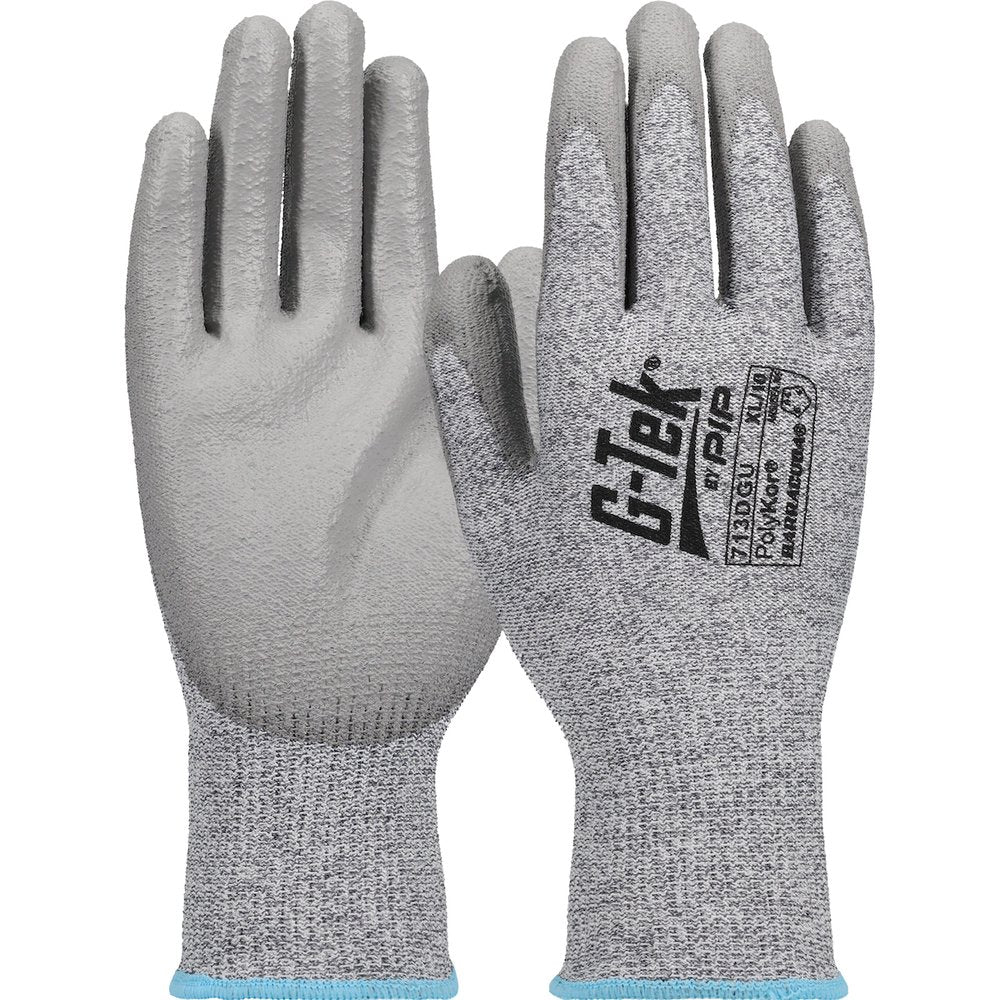 G-Tek by PIP Knit Polykor Glove W/POLYURETH. Grip P/F 2X, 12 Pairs/Pack