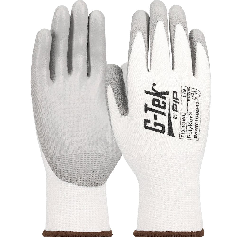 PIP Barracuda Hppe W/GREY Pupalm ANSI 2, 12 Pairs/Dozen