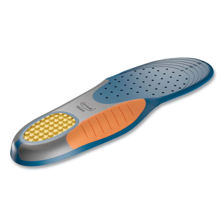 Pain Relief Orthotic Heavy Duty Support Insoles, Men, Men's Sizes 8 to 14, Gray/Blue/Orange/Yellow, Pair