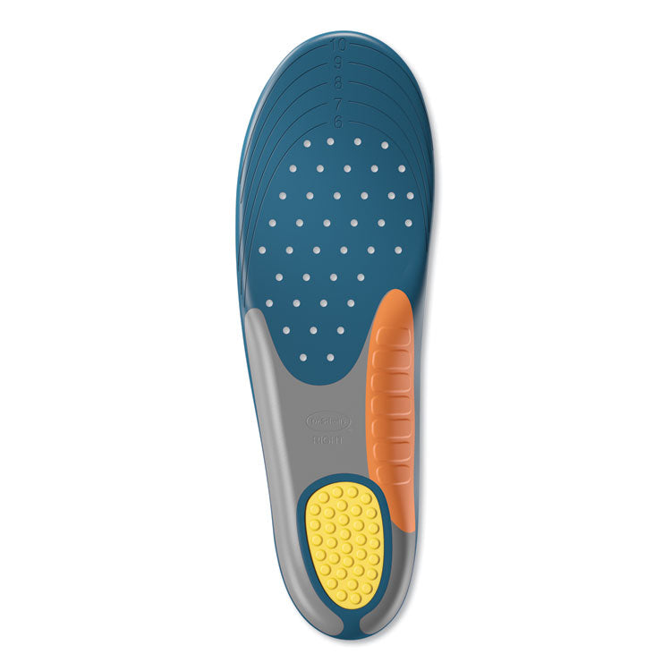 Pain Relief Extra Support Orthotic Insoles, Women, Women's Sizes 6 to 11, Gray/Blue/Orange/Yellow, Pair