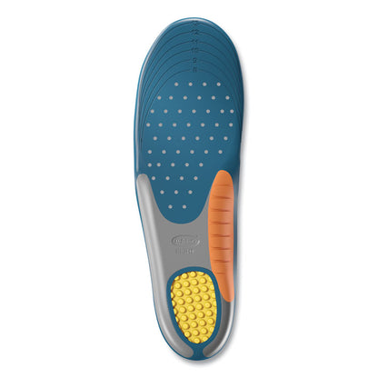 Pain Relief Orthotic Heavy Duty Support Insoles, Men, Men's Sizes 8 to 14, Gray/Blue/Orange/Yellow, Pair