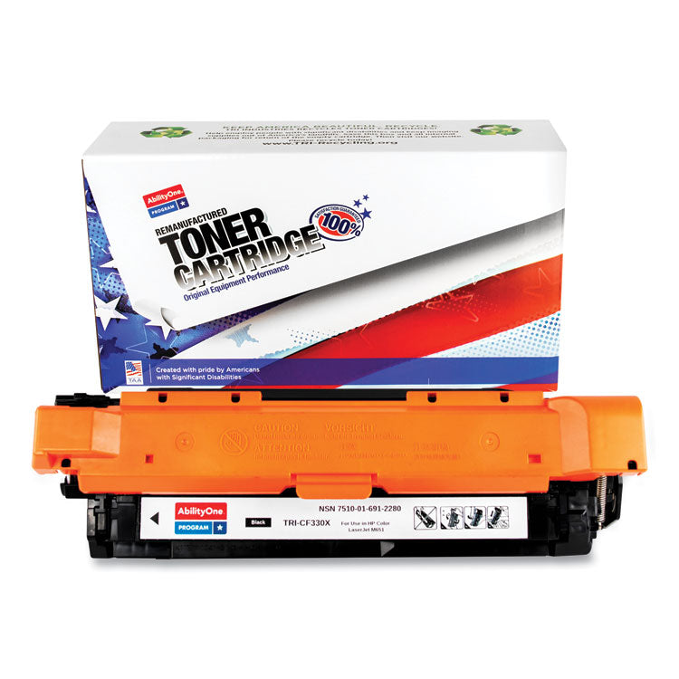 7510016912280 Remanufactured CF330X (654X) High-Yield Toner, 20,500 Page-Yield, Black