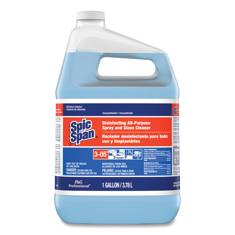 Disinfecting All-Purpose Spray and Glass Cleaner, Fresh Scent, Concentrated, 1 gal, 2/Carton