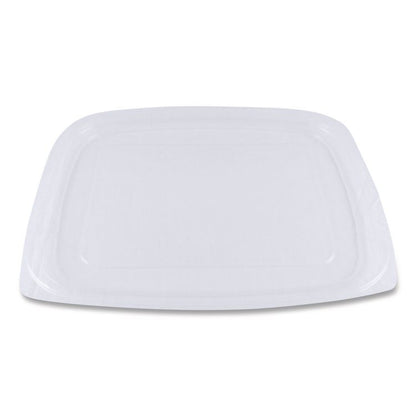 PLA Rectangular Deli Container Lids, 6.5 x 7.5 x 0.3, Clear, Plastic, 600/Carton