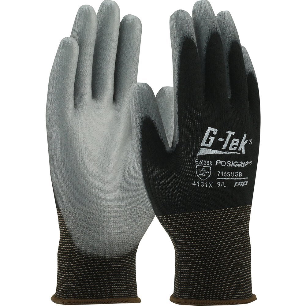 G-Tek by PIP PU Palm Coatblk Nylon Liner EN4131, 12 Pairs/Dozen