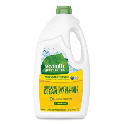 Natural Automatic Dishwasher Gel, Lemon Scent, 42 oz Bottle, 6/Carton