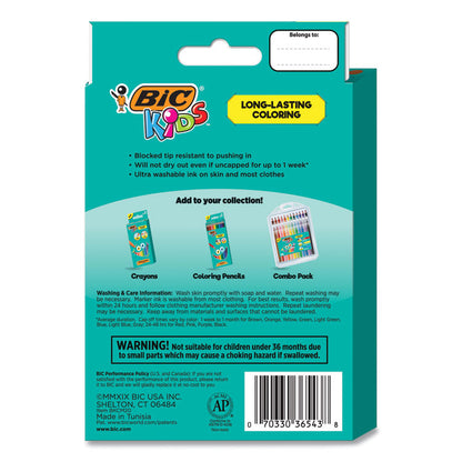 Kids Ultra Washable Markers, Medium Bullet Tip, Assorted Colors, 20/Pack