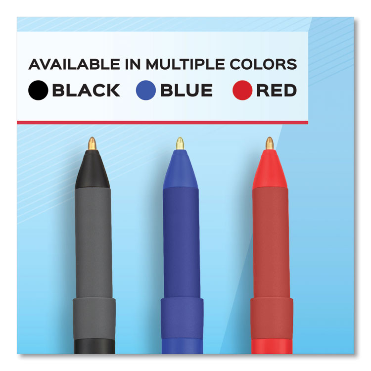 Write Bros. Grip Ballpoint Pen, Stick, Medium 1 mm, Red Ink, Red Barrel, Dozen