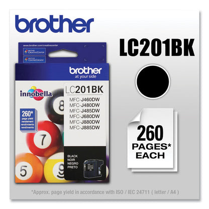 LC201BK Innobella Ink, 260 Page-Yield, Black
