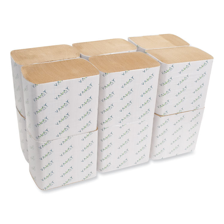 Valay Interfolded Napkins, 2-Ply, 6.5 x 8.25, Kraft, 6,000/Carton