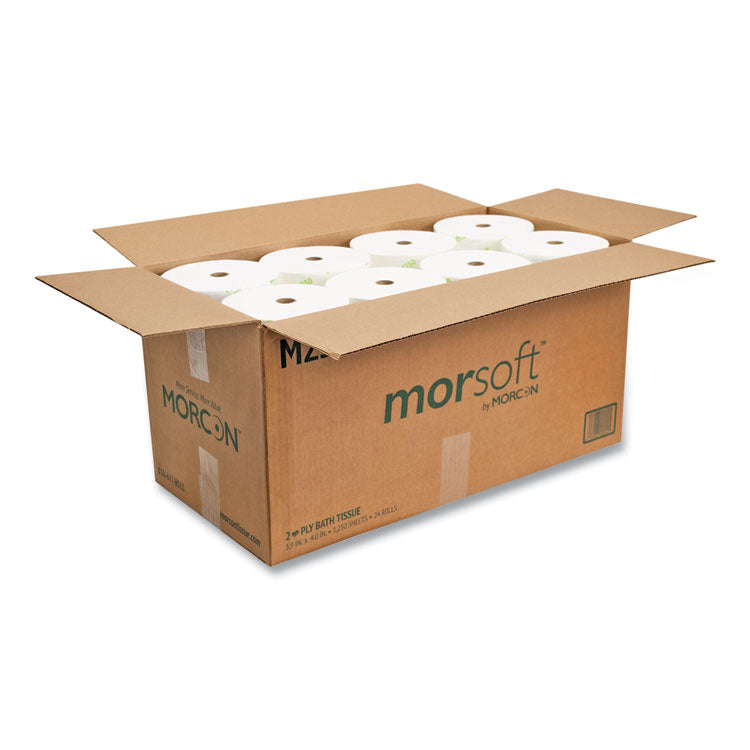 Small Core Bath Tissue, Septic Safe, 2-Ply, White, 1,250 Sheets/Roll, 24 Rolls/Carton