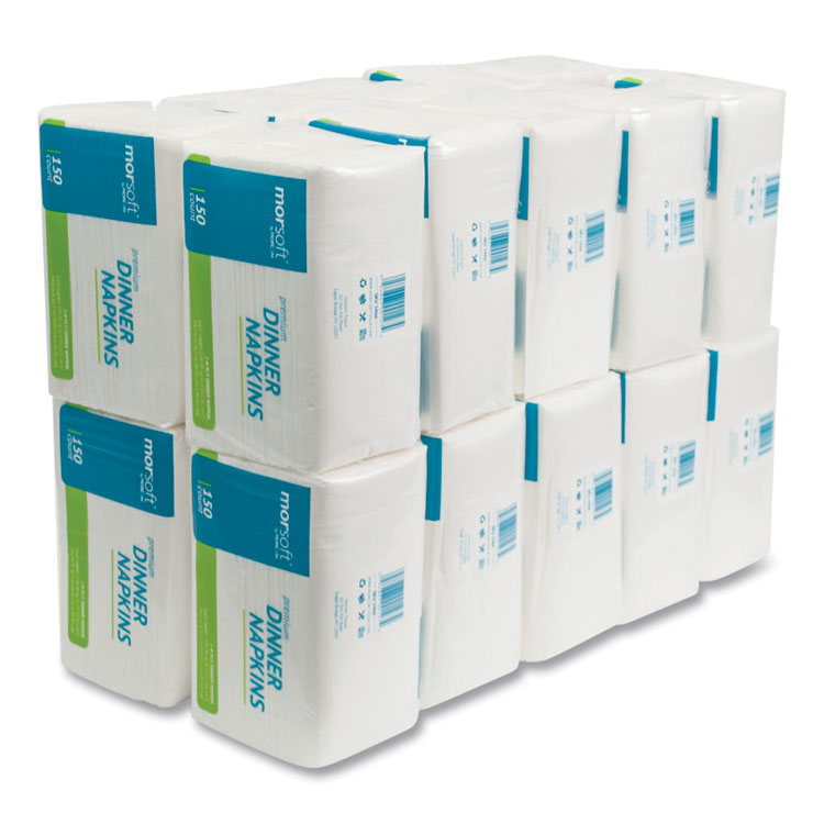 Morsoft Dinner Napkins, 2-Ply, 14.5 x 16.5, White, 3,000/Carton