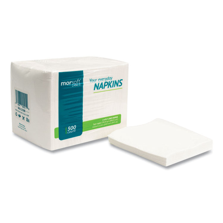 Morsoft 1/4 Fold Lunch Napkins, 1-Ply, 11.8 x 11.8, White, 6,000/Carton