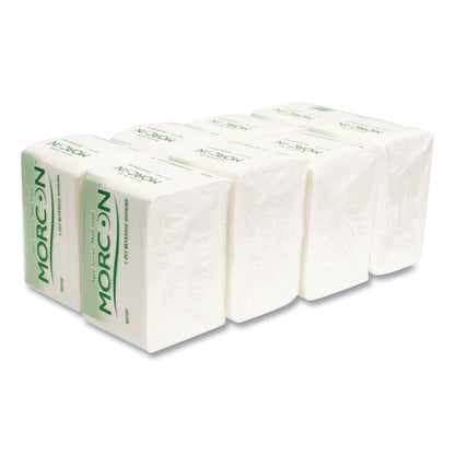 Morsoft Beverage Napkins, 1-Ply, 9 x 9, White, 500/Pack, 8 Packs/Carton