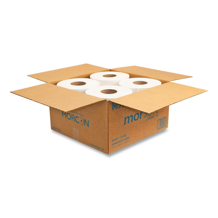 Jumbo Bath Tissue, Septic Safe, 2-Ply, 3.3" x 1,000 ft, White, 12 Rolls/Carton