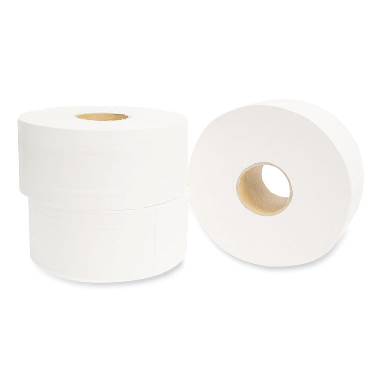 Valay Mini Jumbo Bath Tissue, Septic Safe, 2-Ply, 3.25" x 750 ft, White, 12 Rolls/Carton