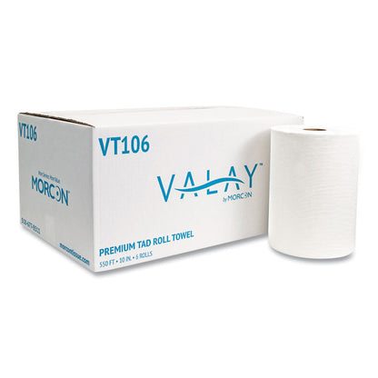 10 Inch TAD Roll Towels, 1-Ply, 10" x 550 ft, White, 6 Rolls/Carton