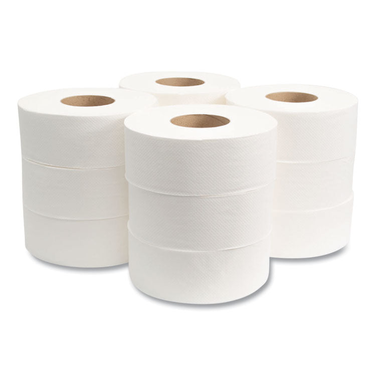 Jumbo Bath Tissue, Septic Safe, 2-Ply, 3.3" x 500 ft, White, 12 Rolls/Carton