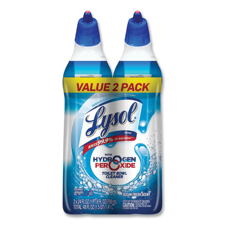Toilet Bowl Cleaner with Oxi Action, Ocean Fresh Scent, 24 oz Angle-Neck Bottle, 2/Pack