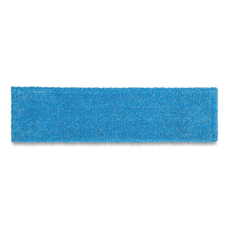 Adaptable Flat Mop Pads, Microfiber, 19.5 x 5.5, Blue