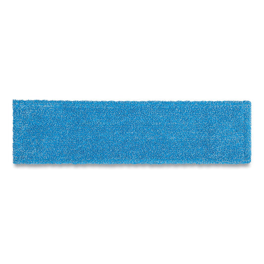 Adaptable Flat Mop Pads, Microfiber, 19.5 x 5.5, Blue