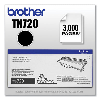 TN720 Toner, 3,000 Page-Yield, Black