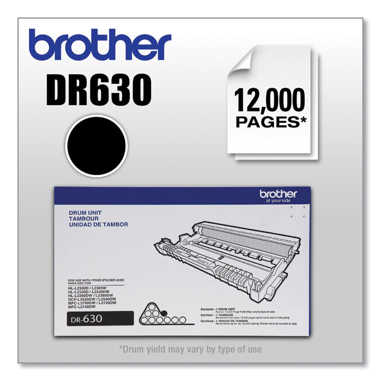 DR630 Drum Unit, 12,000 Page Yield, Black