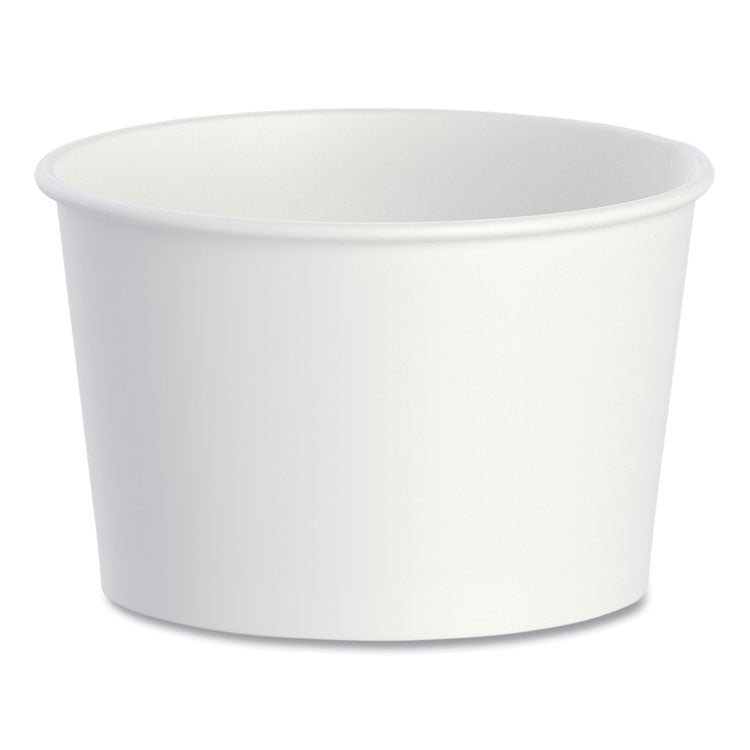Double Poly Paper Food Containers, 8 oz, 3.8" Diameter x 2.4" h, White, 50/Pack, 20 Packs/Carton
