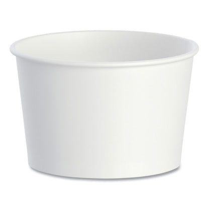 Double Poly Paper Food Containers, 8 oz, 3.8" Diameter x 2.4" h, White, 50/Pack, 20 Packs/Carton