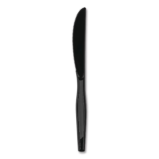 Plastic Cutlery, Heavyweight Knife, Black, 1,000/Carton