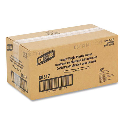 Plastic Cutlery, Heavyweight Knife, Black, 1,000/Carton
