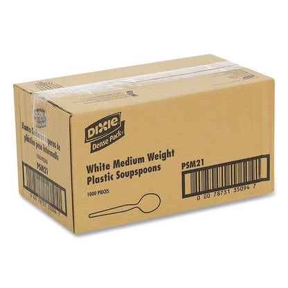 Plastic Cutlery, Mediumweight Soup Spoon, White, 1,000/Carton