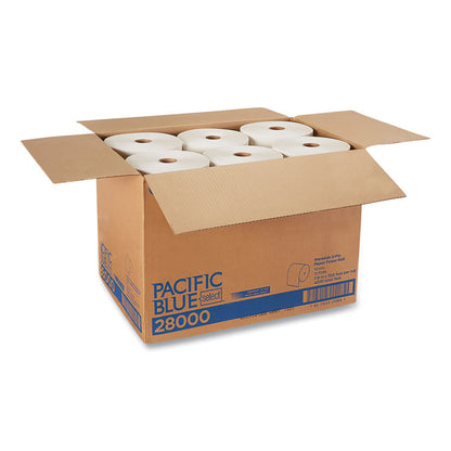 Pacific Blue Select Premium Nonperforated Paper Towels, 2-Ply, 7.88 x 350 ft, White, 12 Rolls/Carton