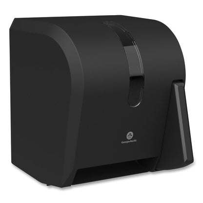 Hygienic Push-Paddle Roll Towel Dispenser, 13 x 10 x 14.4, Black