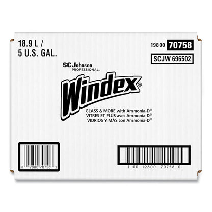 Glass Cleaner with Ammonia-D, Unscented, 5 gal Bag-in-Box Dispenser