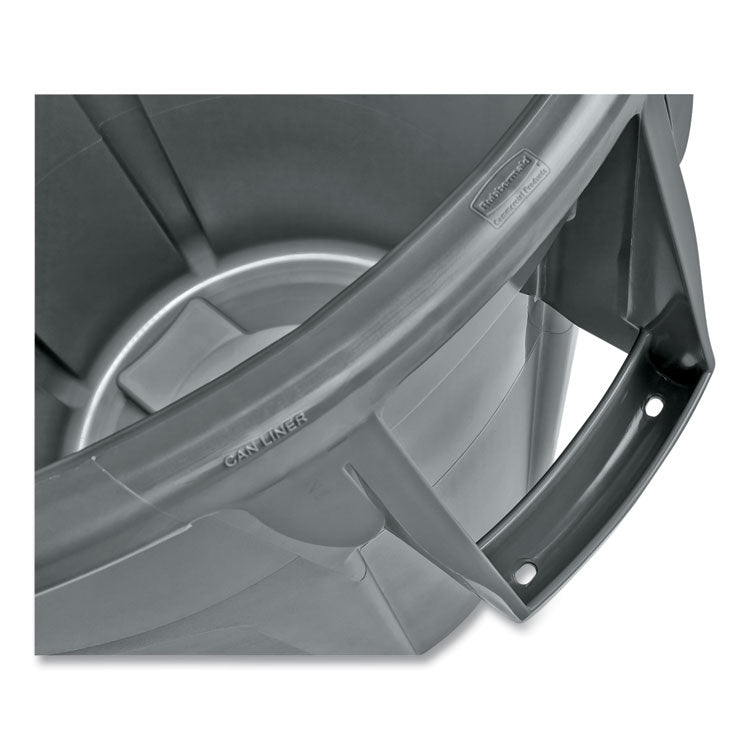 Vented Round Brute Container, 44 gal., Plastic, Gray