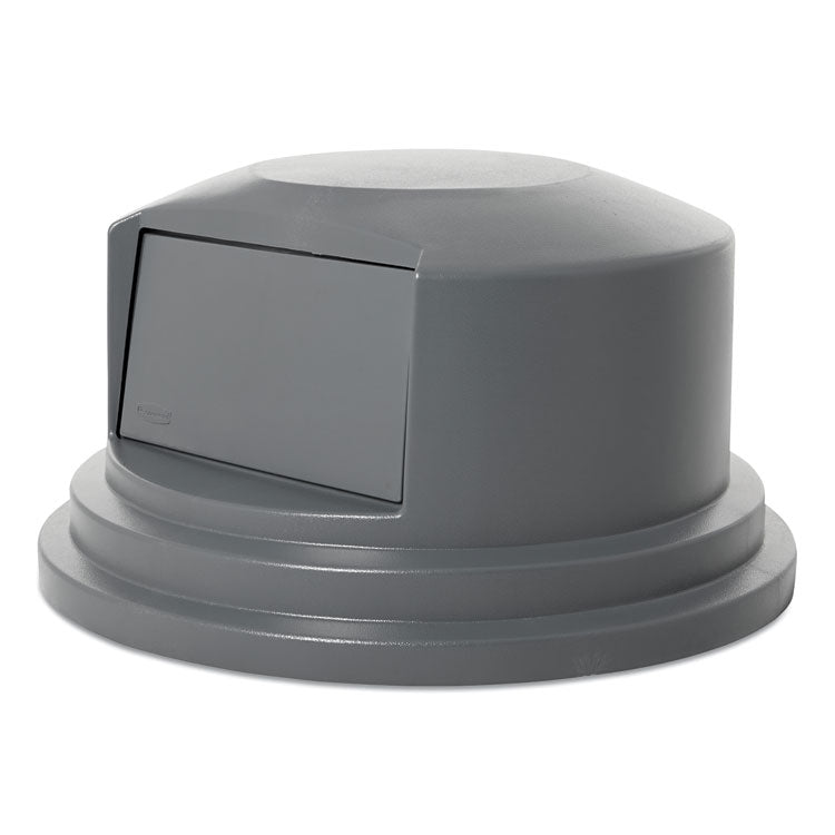 Round BRUTE Dome Top Lid for 55 gal Waste Containers, 27.25" Diameter, Gray