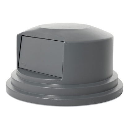 Round BRUTE Dome Top Lid for 55 gal Waste Containers, 27.25" Diameter, Gray