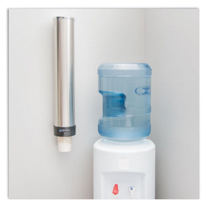Large Water Cup Dispenser with Removable Cap, For 12 oz to 24 oz Cups, Stainless Steel