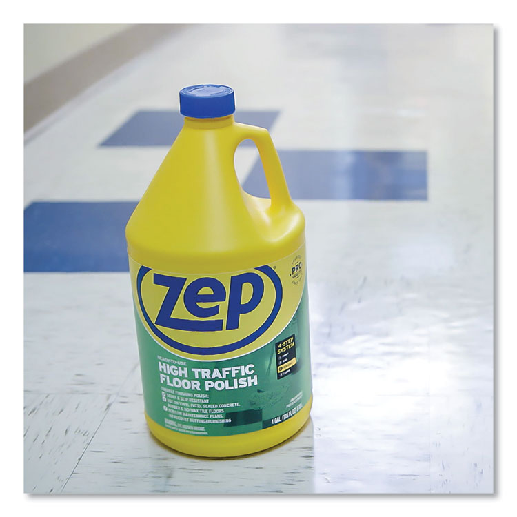 High Traffic Floor Polish, 1 gal Bottle, 4/Carton