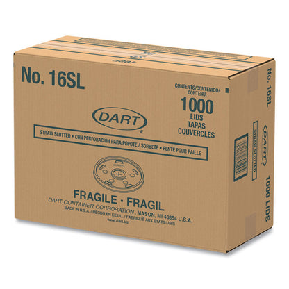 Plastic Lids, Straw-Slot Lid, Fits 12 oz to 24 oz Hot/Cold Foam Cups, Translucent, 100/Pack, 10 Packs/Carton