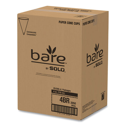 Paper Cone Water Cups, 4 oz, White, 200/Carton