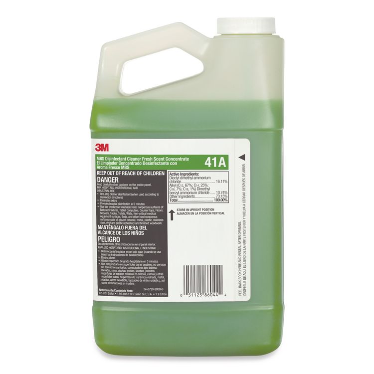 MBS Disinfectant Cleaner Concentrate, Fresh Scent, 0.5 gal Bottle, 4/Carton