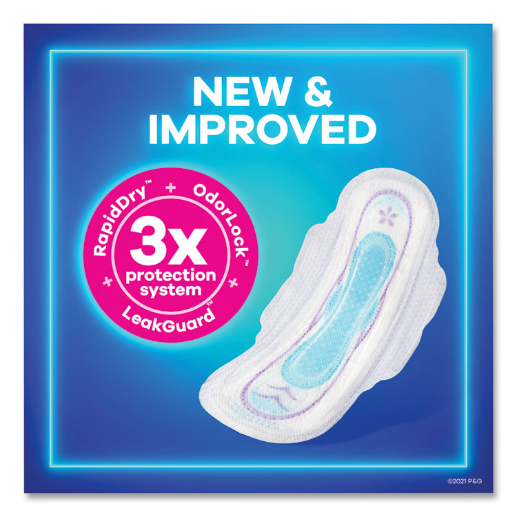 Ultra Thin Pads with Wings, Size 2, Super Long Absorbency, 32/Pack, 3 Packs/Carton