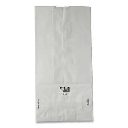 Grocery Paper Bags, 6# Size, 35# Basis Weight, 5.88" x 3.63" x 11", White, 500/Bundle