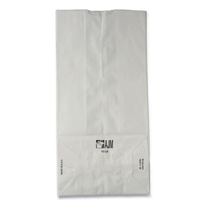 Grocery Paper Bags, 10# Size, 35# Basis Weight, 7" x 4.38" x 13.75", White, 500/Bundle