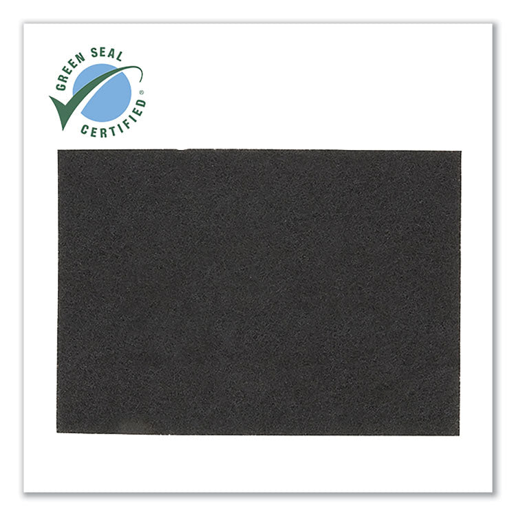 Low-Speed Stripper Floor Pad 7200, 20 x 14, Black, 10/Carton