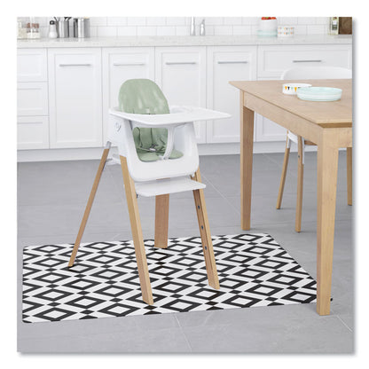 FashionMat Chair Mat for Flat Pile Carpeted and Hard Floors, Rectangular, Straight Edges, 35" x 40", White/Black